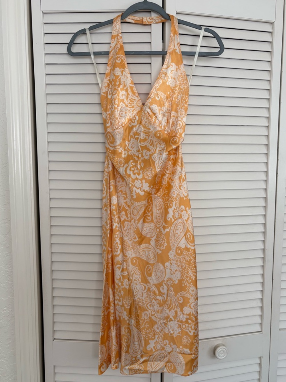 Silk Halter Midi Dress